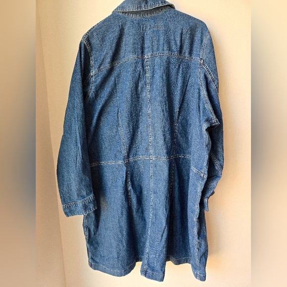 Levi's Jeans Denim Shirt Long Jacket Cotton Washed Blue Lightweight Size 4X - L - Picture 7 of 7